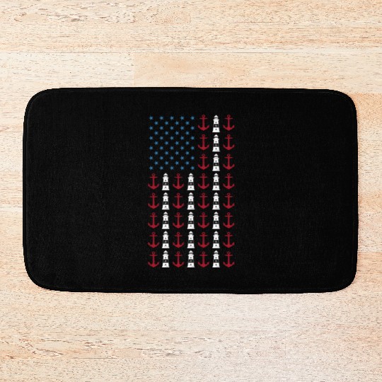 Boating American Flag 4th of July Merica USA Bath Mats