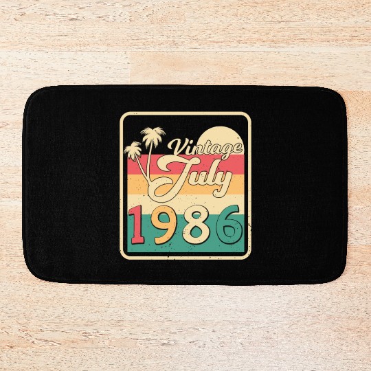 Birthday Greeting For July 1986 Bath Mats
