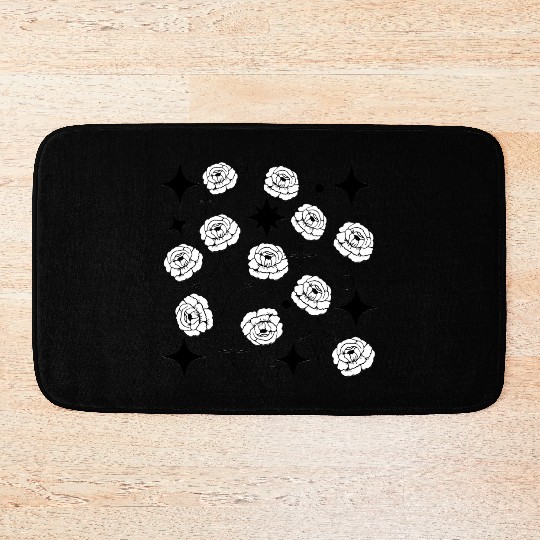 Minimalist and celestial aesthetic flower design Bath Mats