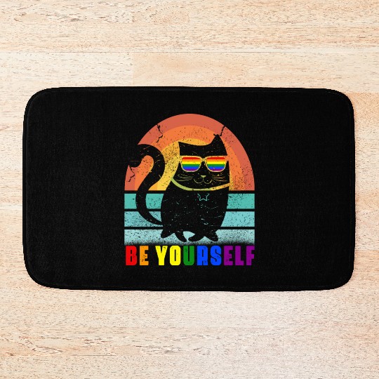 Be Yourself They ll Adjust LGBTQ Rainbow Flag Gay Bath Mats