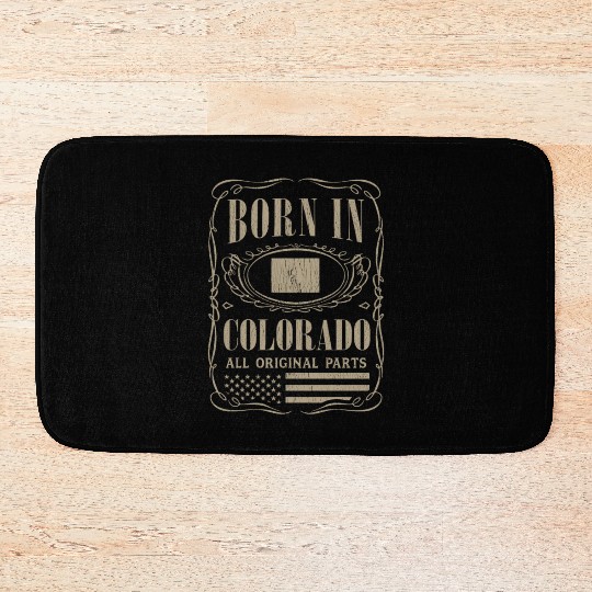 Vintage America US States Born Colorado Bath Mats
