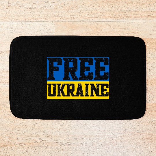 Free Ukraine Flag Bath Mats
