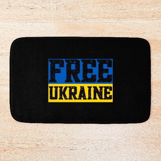Free Ukraine Flag Bath Mats