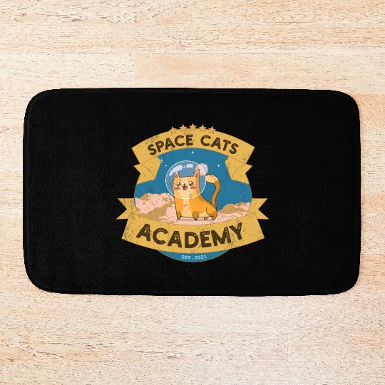 Space Cats Academy Bath Mats