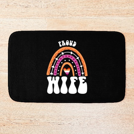 Proud Wife Lesbian Pride Rainbow Bath Mats