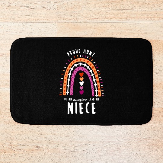 Proud Aunt Lesbian Niece Rainbow Bath Mats