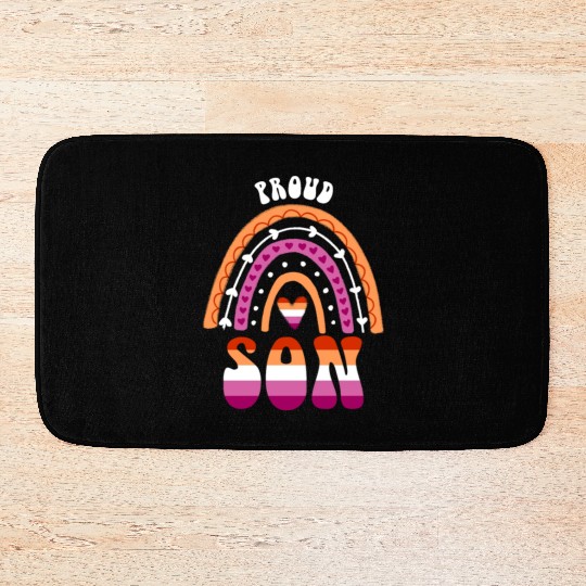 Proud Son Lesbian Pride Rainbow Bath Mats