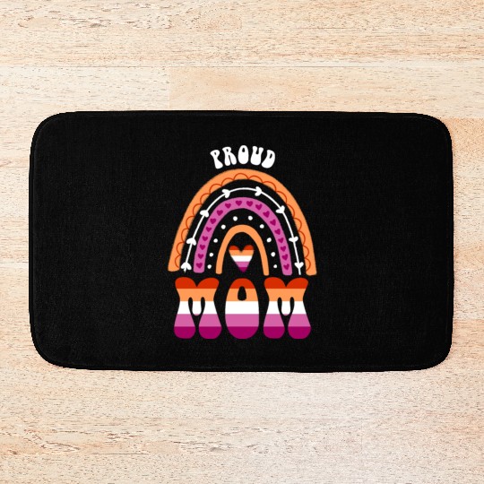 Proud Mom Lesbian Pride Rainbow Bath Mats