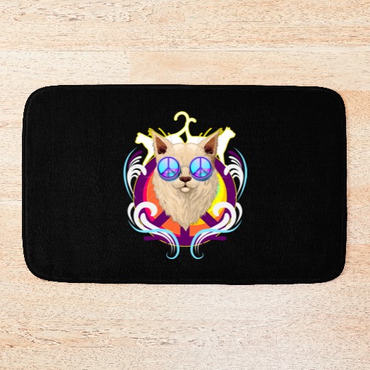 Peace Cat World Peace Anti War Bath Mats