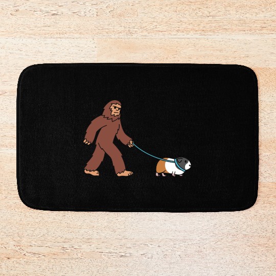 Bigfoot Sasquatch Walking Guinea Pig Bath Mats