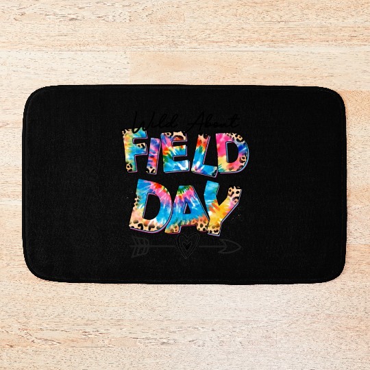 Tie dye leopard Wild About Field Day Teacher Kids Bath Mats