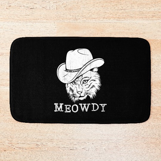 Meowdy Western Country Music Cowboy Cowgirl Bath Mats