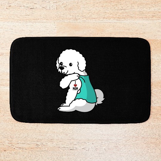 I Love Mom Tattoo Bichon Frise Bath Mats