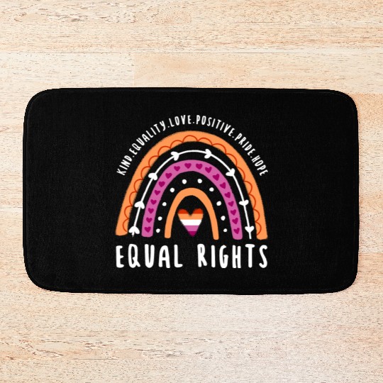 Equal Rights Lesbian Pride Rainbow Bath Mats