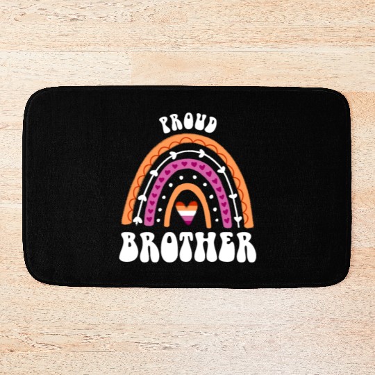 Proud Brother Lesbian Pride Rainbow Bath Mats