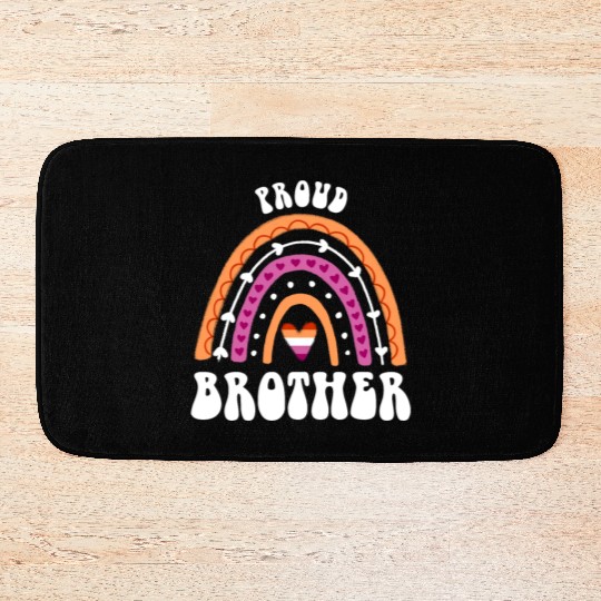 Proud Brother Lesbian Pride Rainbow Bath Mats