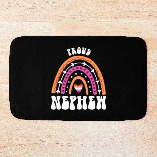 Proud Nephew Lesbian Pride Rainbow Bath Mats