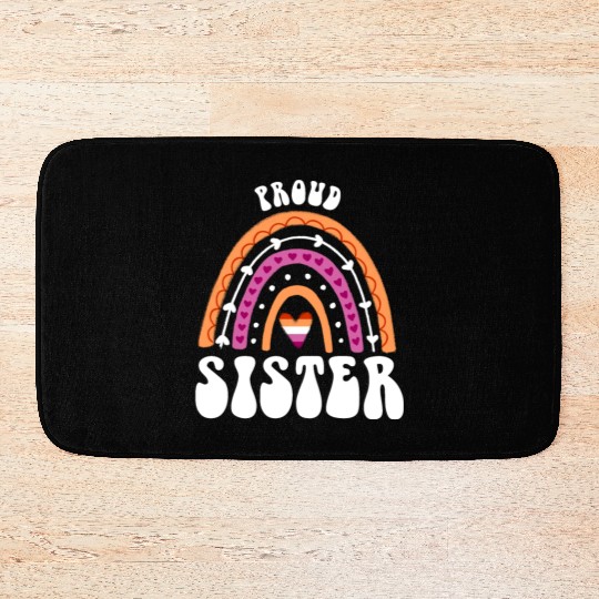 Proud Sister Lesbian Pride Rainbow Bath Mats