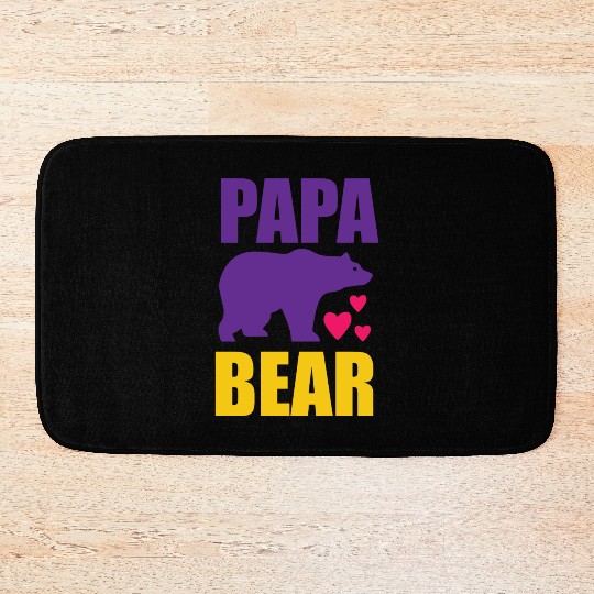 Papa bear funny fathers day Bath Mats