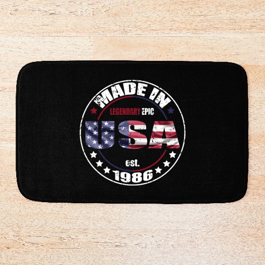 Birthday Saying Born USA 1986 Bath Mats