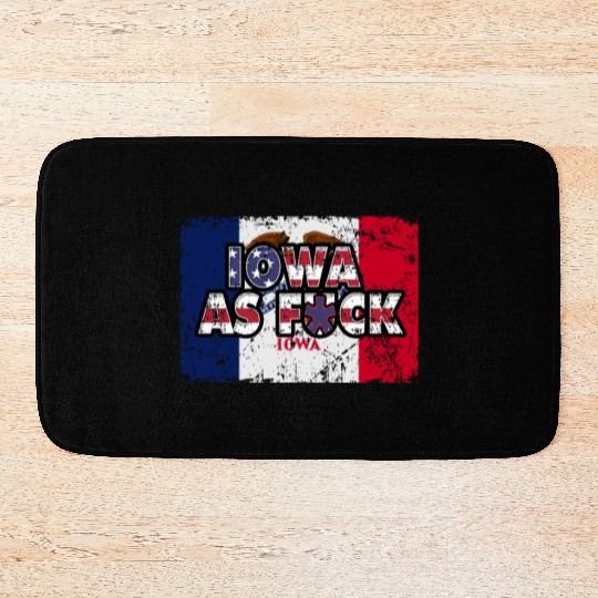 America US Flag State Flag Iowa Bath Mats