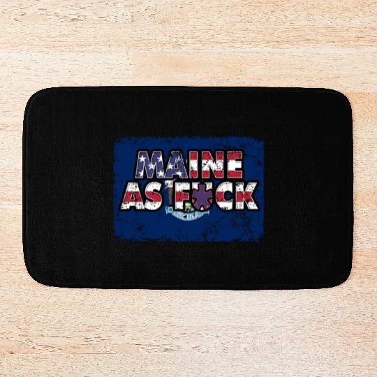 America US Flag State Flag Maine Bath Mats