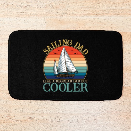 Sailing Dad Retro Sunset Fathers Day Bath Mats