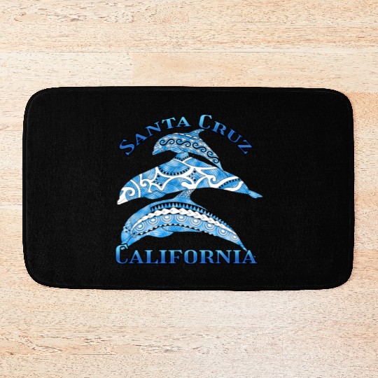 Santa Cruz California Vacation Tribal Dolphins Bath Mats
