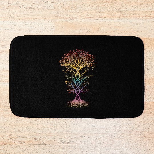 DNA Tree of Life Genetics Colorful Science Bath Mats