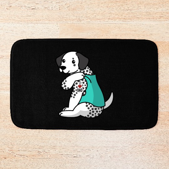 I Love Dad Dalmatian Bath Mats