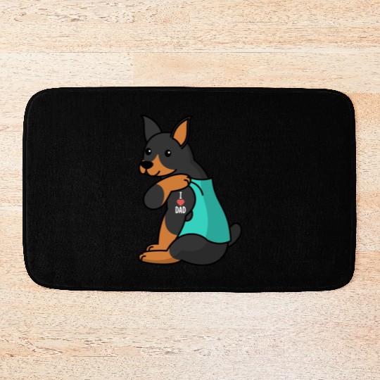 I Love Dad Doberman Bath Mats