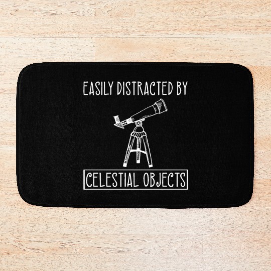 Telescope Lover Celestial Objects Space Astronomer Bath Mats