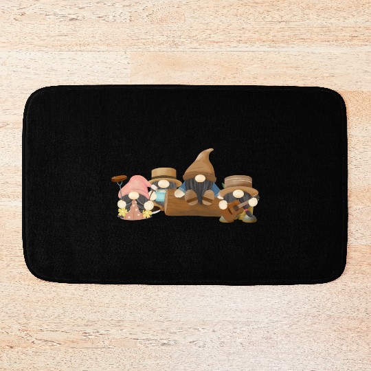 Camping Gnome Squad Gardening Gnomes Bath Mats