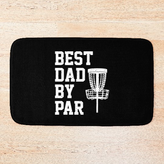 Best Dad By Par Funny Disc Golf Gift Premium Bath Mats