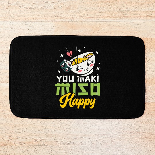 You Maki Miso Happy Ramen Lover Japan Japanese Bath Mats