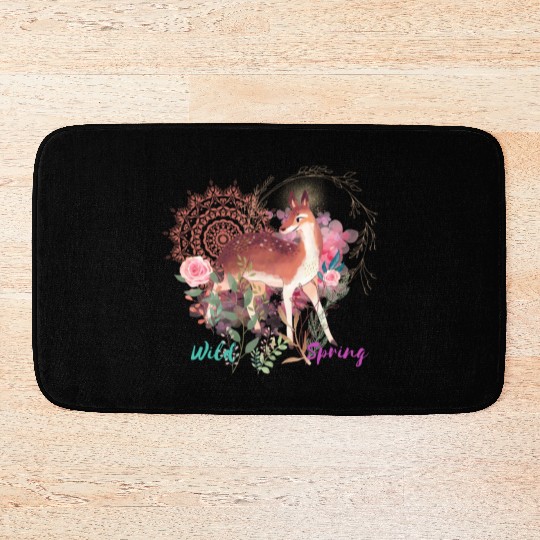 Sweet Deer In Wild Spring - 13 Bath Mats