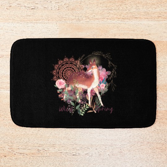 Sweet Deer In Wild Spring - 12 Bath Mats
