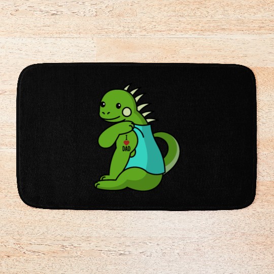 I Love Dad Iguana Reptile Bath Mats
