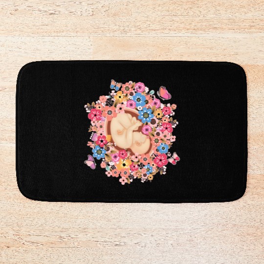 Midwife Flowers Butterfly Baby Doula Bath Mats