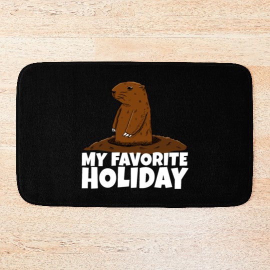 My Favourite Holiday Groundhog Bath Mats