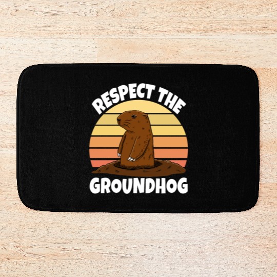 Respect The Groundhog Bath Mats
