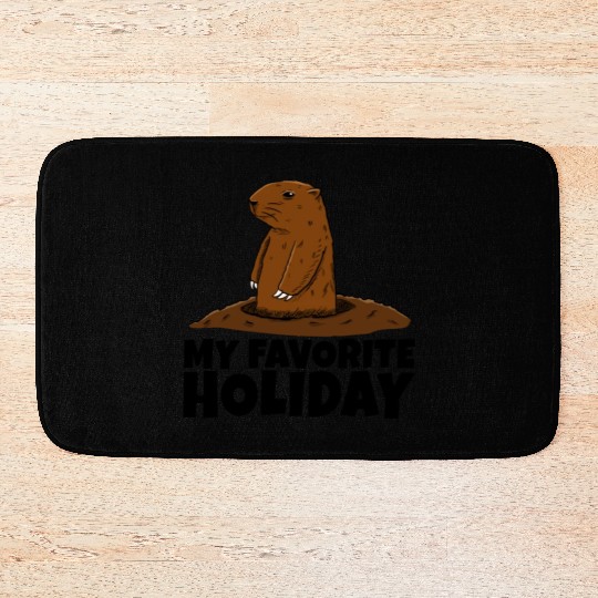 My Favourite Holiday Groundhog Bath Mats