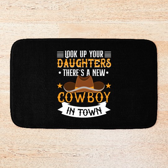 Cowboy Barn Bull Rider Rodeo Country Western Movie Bath Mats