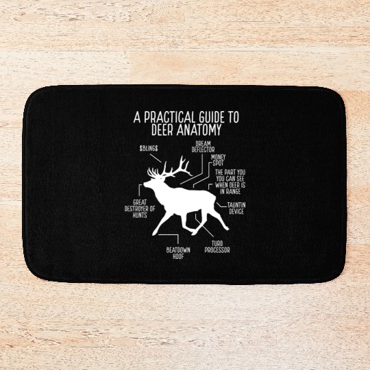 Deer Hunting Anatomy of Deer Removal Technician Bath Mats