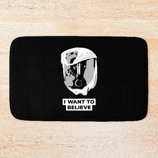 I Want To Believe 001 B-W Skull Bath Mats