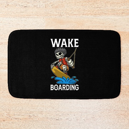 Wakeboarder Skeleton On The Wakeboarding Bath Mats