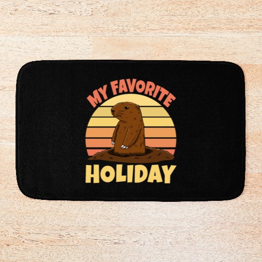 My Favourite Holiday Groundhog Bath Mats
