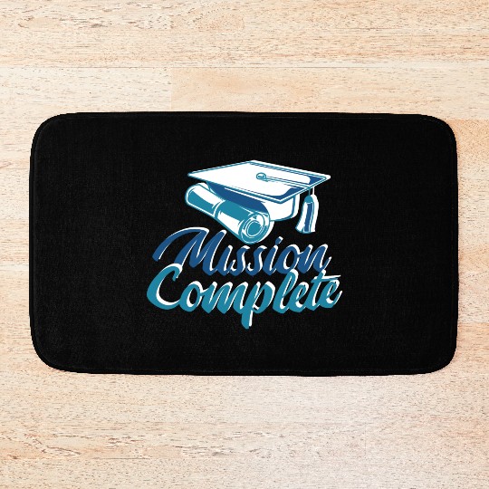 Mission Completed Graduation University Done Missi Bath Mats
