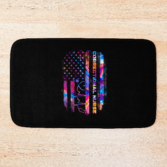 correctional nurse - US flag Bath Mats
