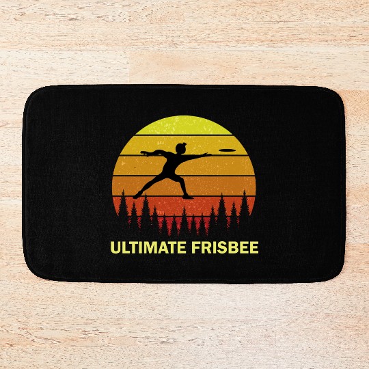 Ultimate Frisbee Disc Golf Flying Players Bath Mats